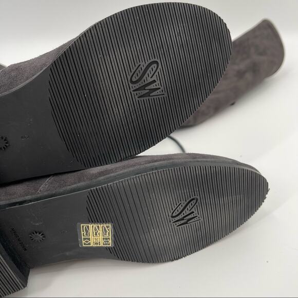 STUART WEITZMAN Lowland Boots Slate Gray Flat Suede Over the Knee NWT Size 5 - Picture 8 of 16